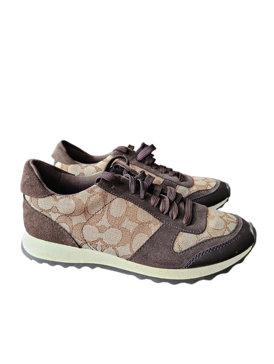 Coach Shoes - Coach Mason Signature Jacquard Khaki Chestnut Sneakers